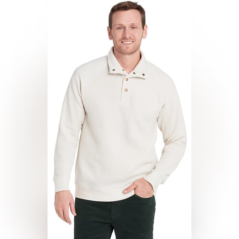Goodfellow & Co Men's Pullover Sweatshirts Diamond Quilted Snap Placket Size M